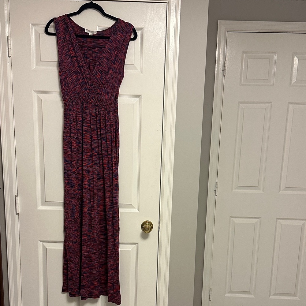 Spense Pink & Black Maxi Dress – Sleeveless, Flowy & Elegant